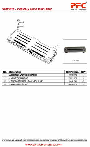 Assembly Valve Discharge 37023074 Replacement