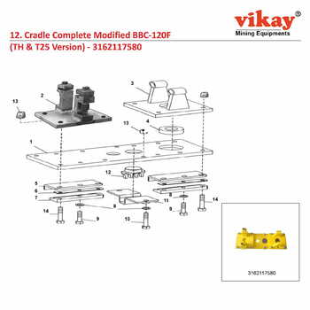 Cradle Compl. BBC-120F Wagon Drill Parts