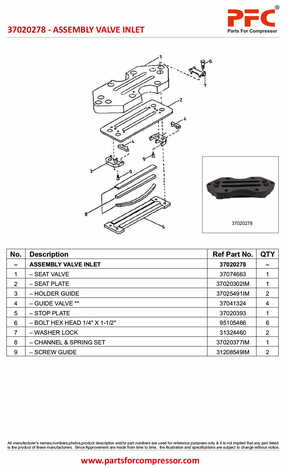 Valve Inlet 37020278 Replacement