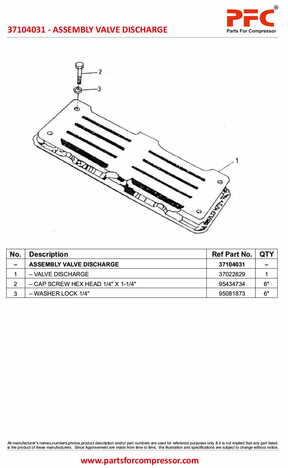 Assembly Valve Discharge 37104031 Replacement